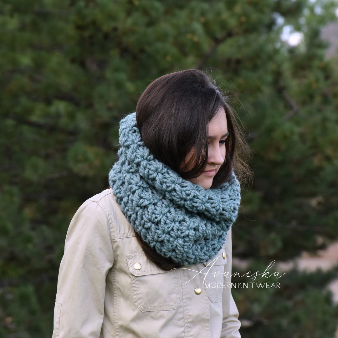 Knit Crochet Winter Chunky Woolen Cowl Neck Warmer Scarf | THE FLORENCE