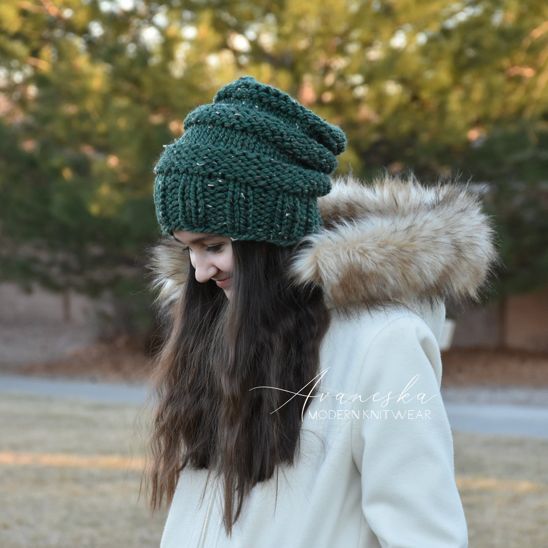 Knitted Chunky Woolen Winter Extra Slouchy Hat Beanie Toque | THE SCARLETT