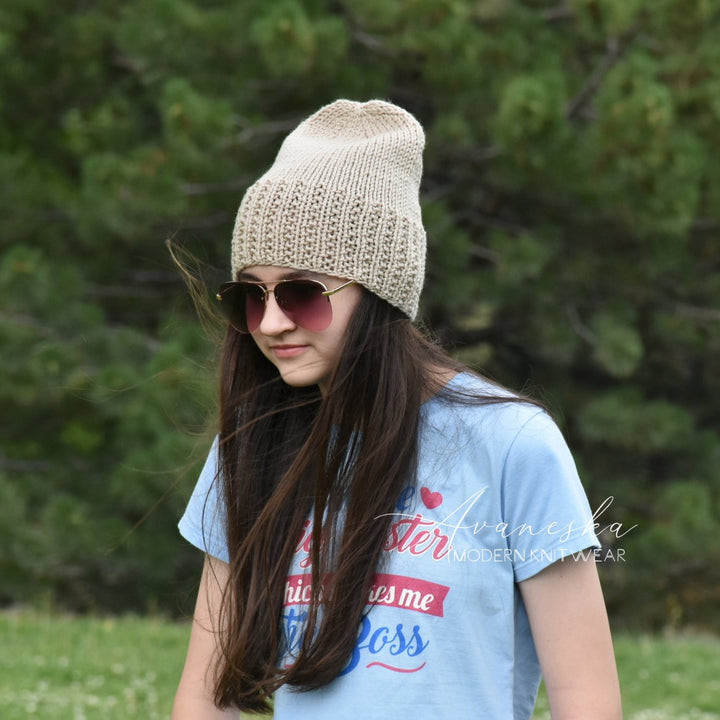 Non-Wool Knitted Women's Girls Lightweight Slouchy Beanie Hat | The VESPER