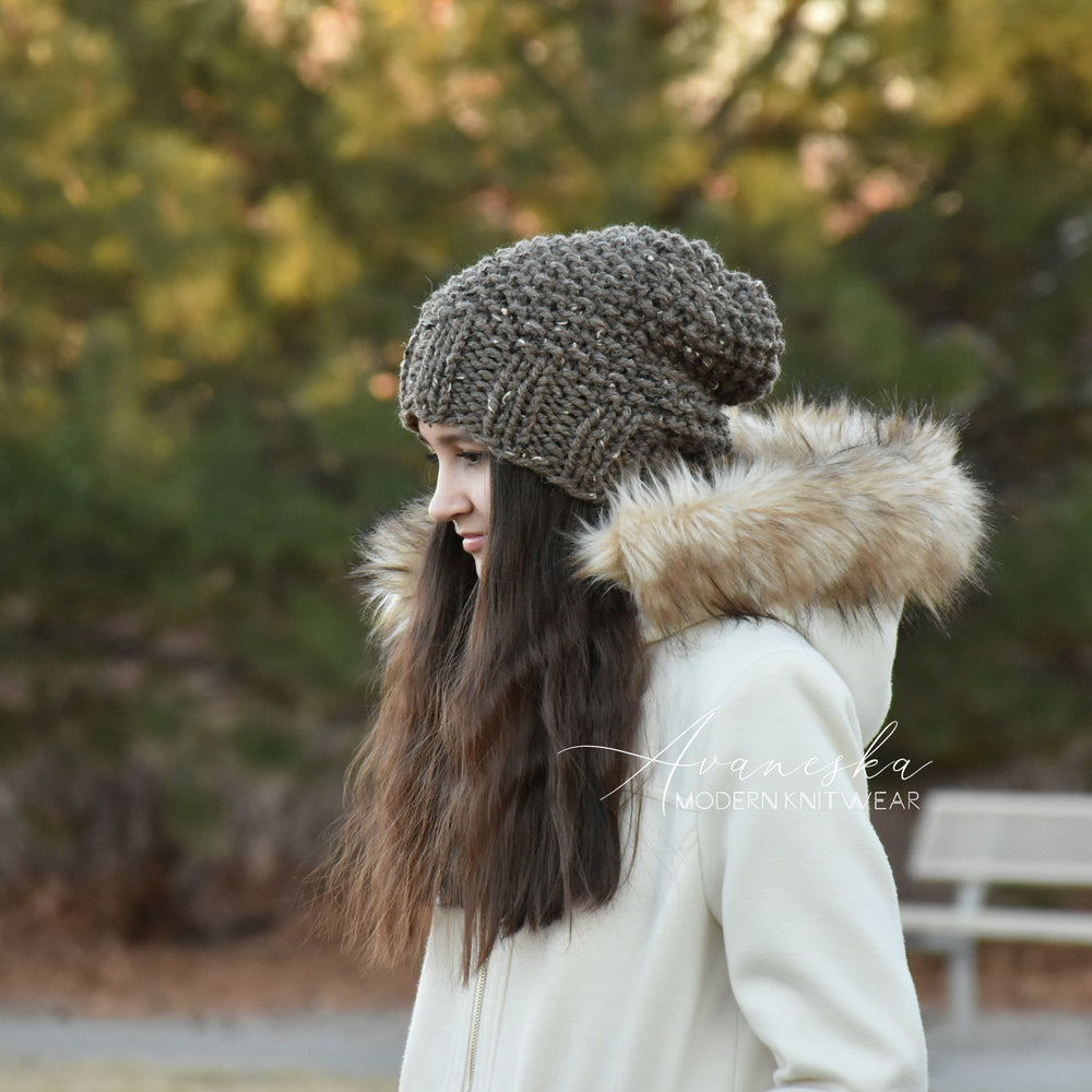 Woman's Knit Wool Winter Chunky Slouchy Hat