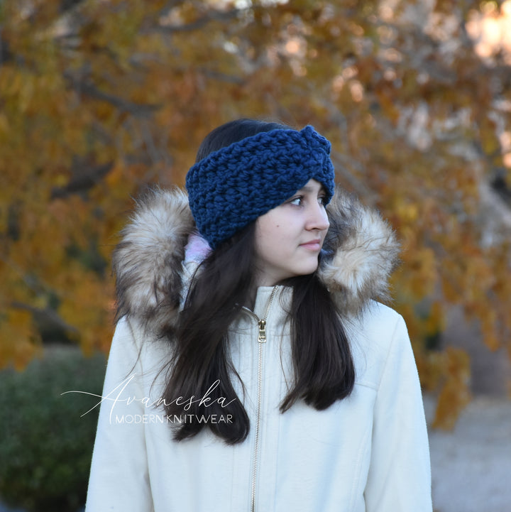 Knit Turban Twisted Ear Warmer Headband | THE VERA
