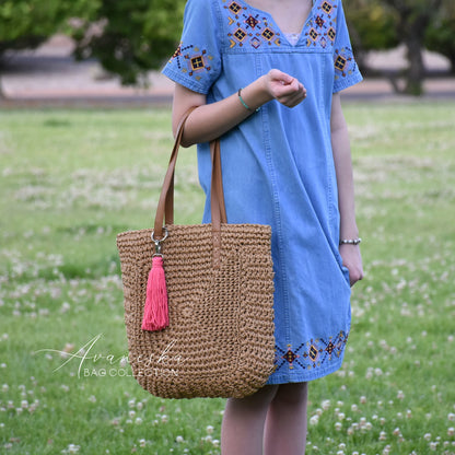 Crochet Raffia Straw Bag | The CAMILLA