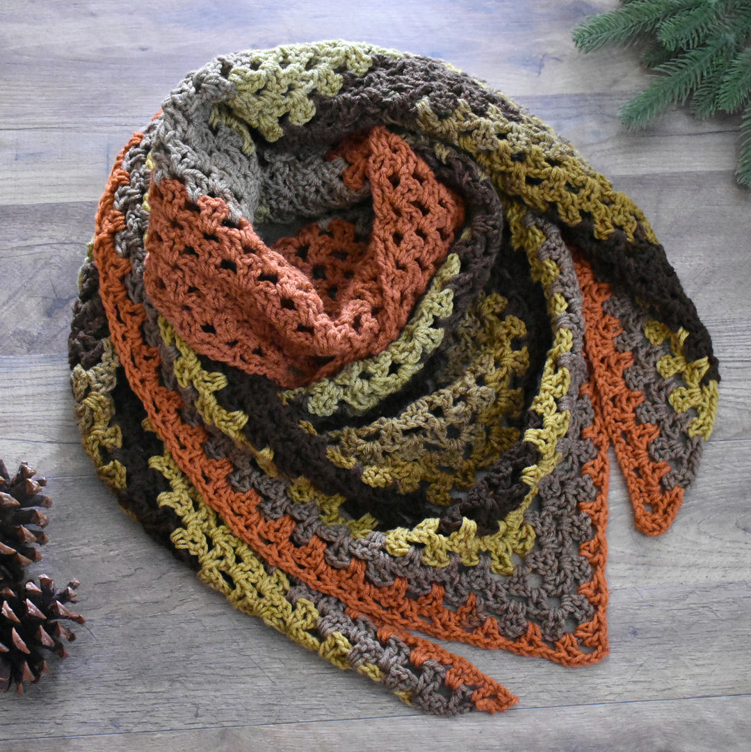 Crochet Knit Women's Triangle Scarf Shawl | The Anasazi