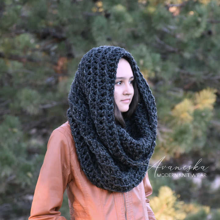 Knit Crochet Chunky Women's Cowl Hood Scarf | THE MOSCOW