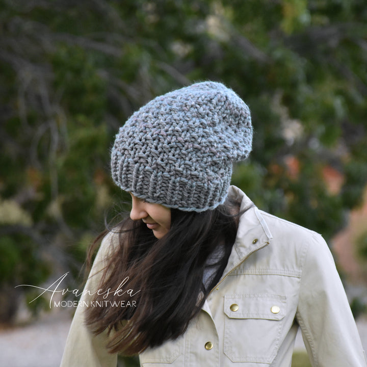 Knitted Chunky Woolen Winter Extra Slouchy Hat Beanie Toque | THE IRIS