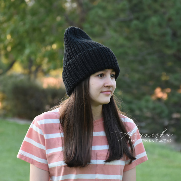 Non-Wool Folded Brim Knit Unisex Slouchy Beanie Hat | The BLAKE