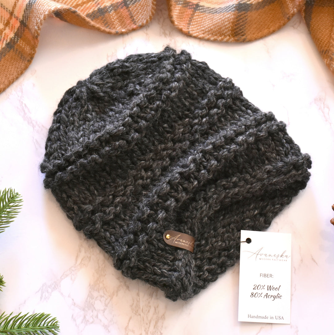Knitted Chunky Woolen Winter Slouchy Hat Beanie Toque | THE OASBY