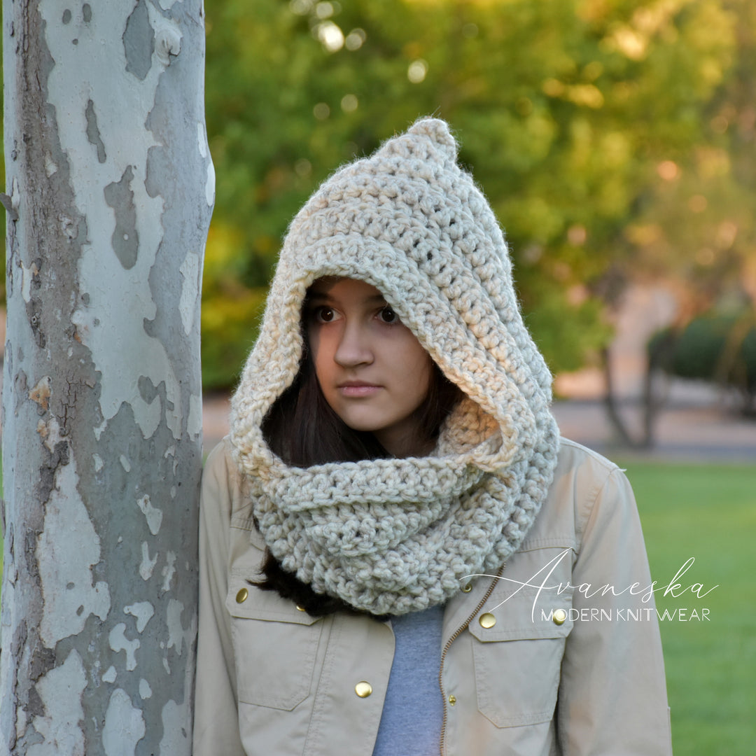 Knitted Chunky Women Winter Hood Scarf | THE PRESTON