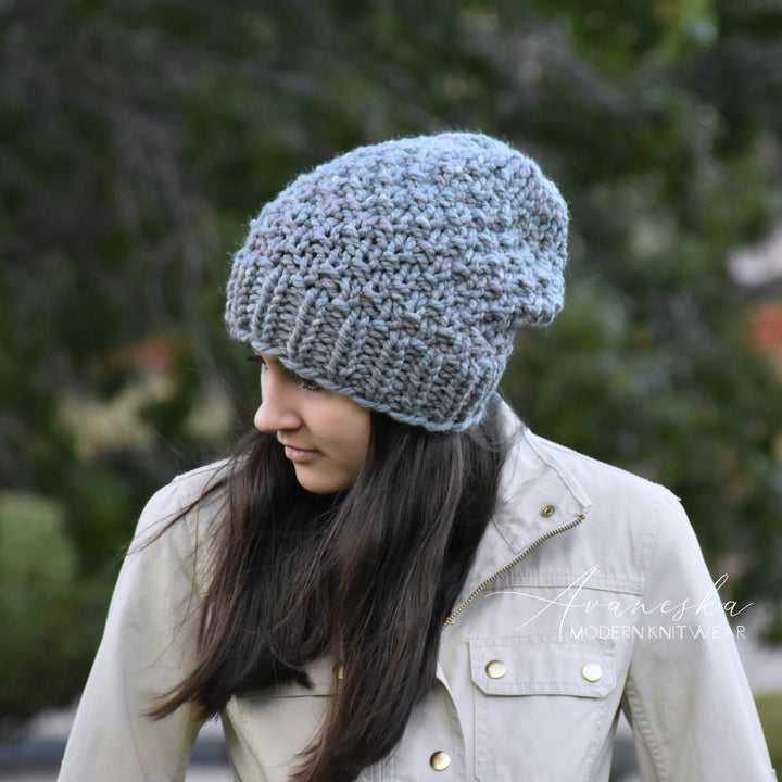Knitted Chunky Woolen Winter Extra Slouchy Hat Beanie Toque | THE IRIS