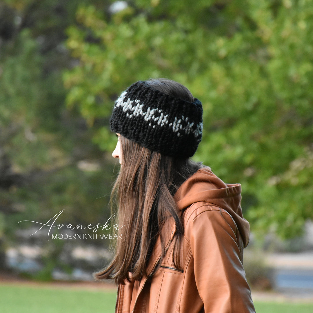 Knit Chunky Fair Isle Nordic Women Ear Warmer | THE EIRA