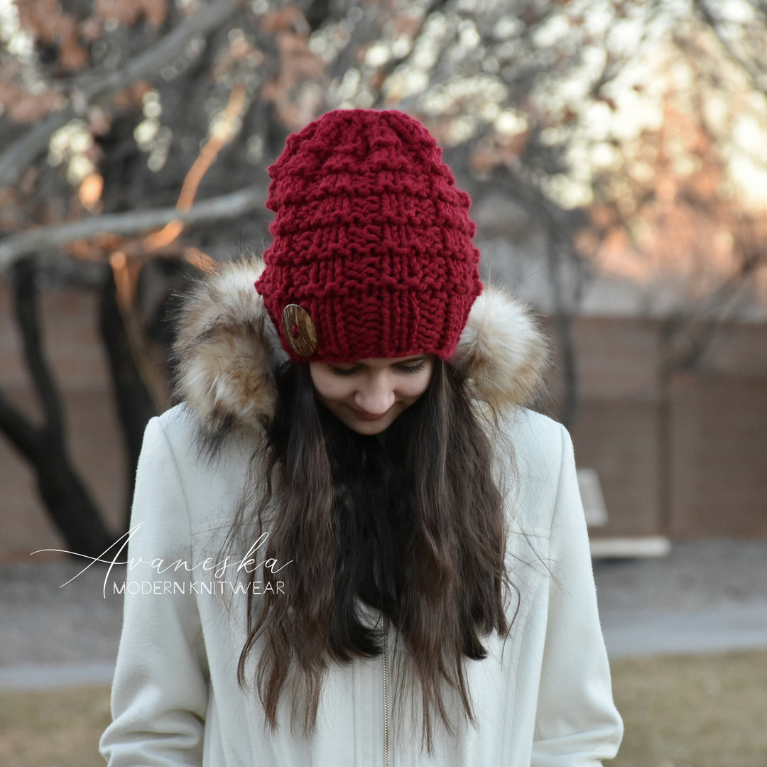 Knitted Chunky Woolen Winter Slouchy Hat Beanie Toque | THE KALINA