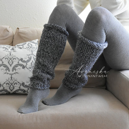 Woman's Knit Chunky Woolen Leg Warmers