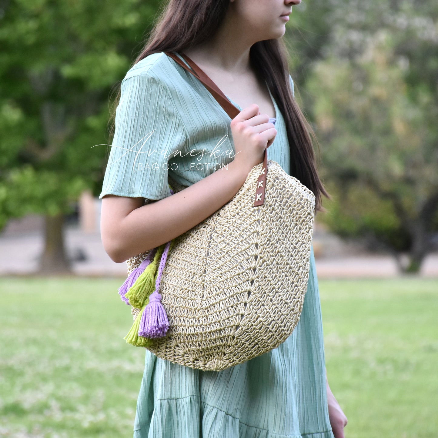Crochet Raffia Straw Bag | The SILVIA