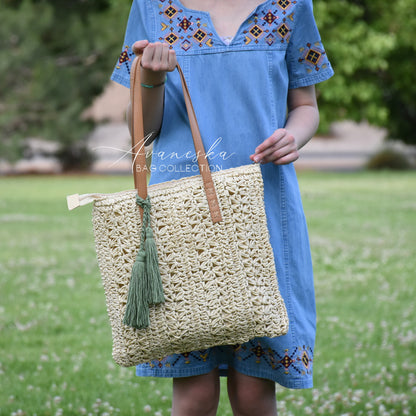 Crochet Raffia Straw Summer Bag | CECILIA