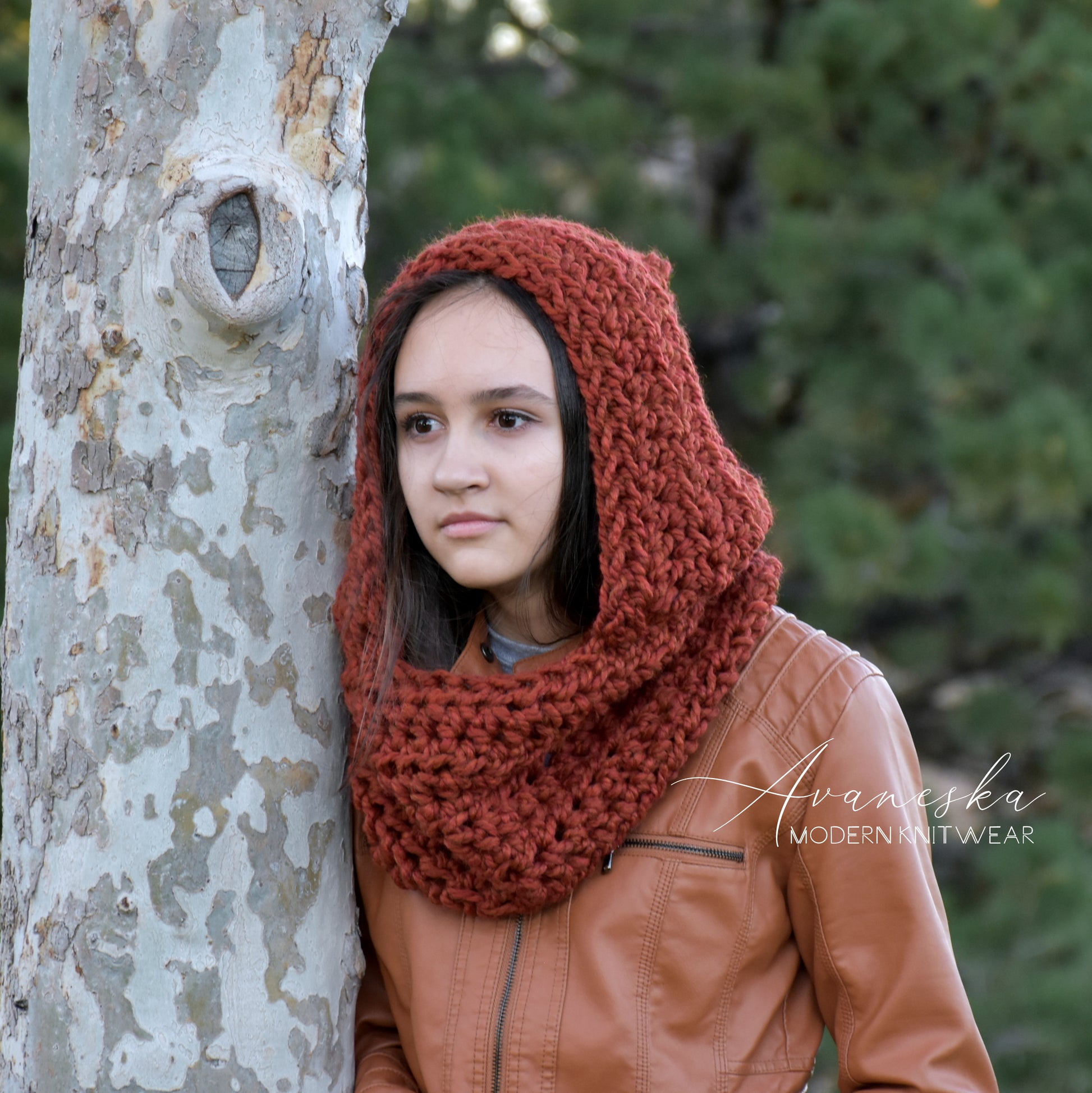 Knit Hooded Scarf