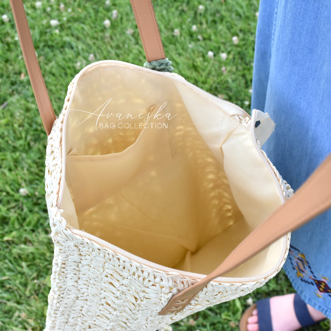 Crochet Raffia Straw Summer Bag | CECILIA