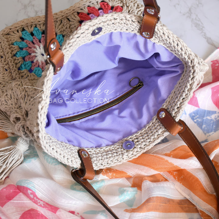 Crochet Granny Square Handbag Purse | DOROTHY