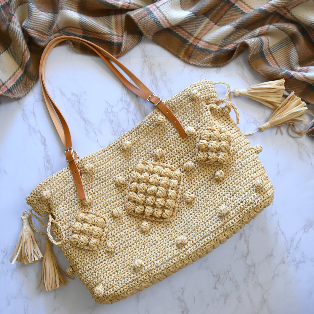 Gerard Darel Inspired Crochet Raffia Straw Bag | Woodstock 24 Hour