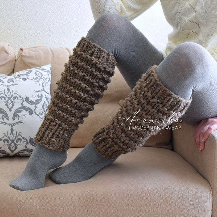 Chunky Knitted Woolen Leg Warmers | THE CUSHIES