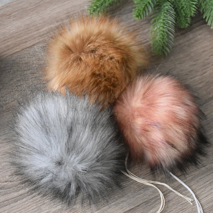 Chunky Knit Fur Pom Pom Woolen Winter Slouchy Hat | THE JASMINE