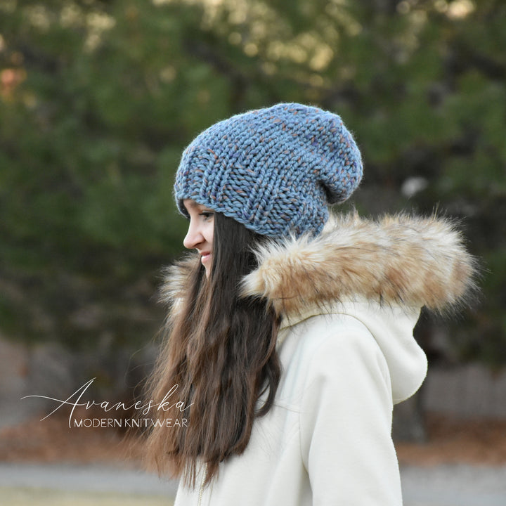 Knitted Chunky Woolen Winter Extra Slouchy Hat Beanie Toque | THE EMERY