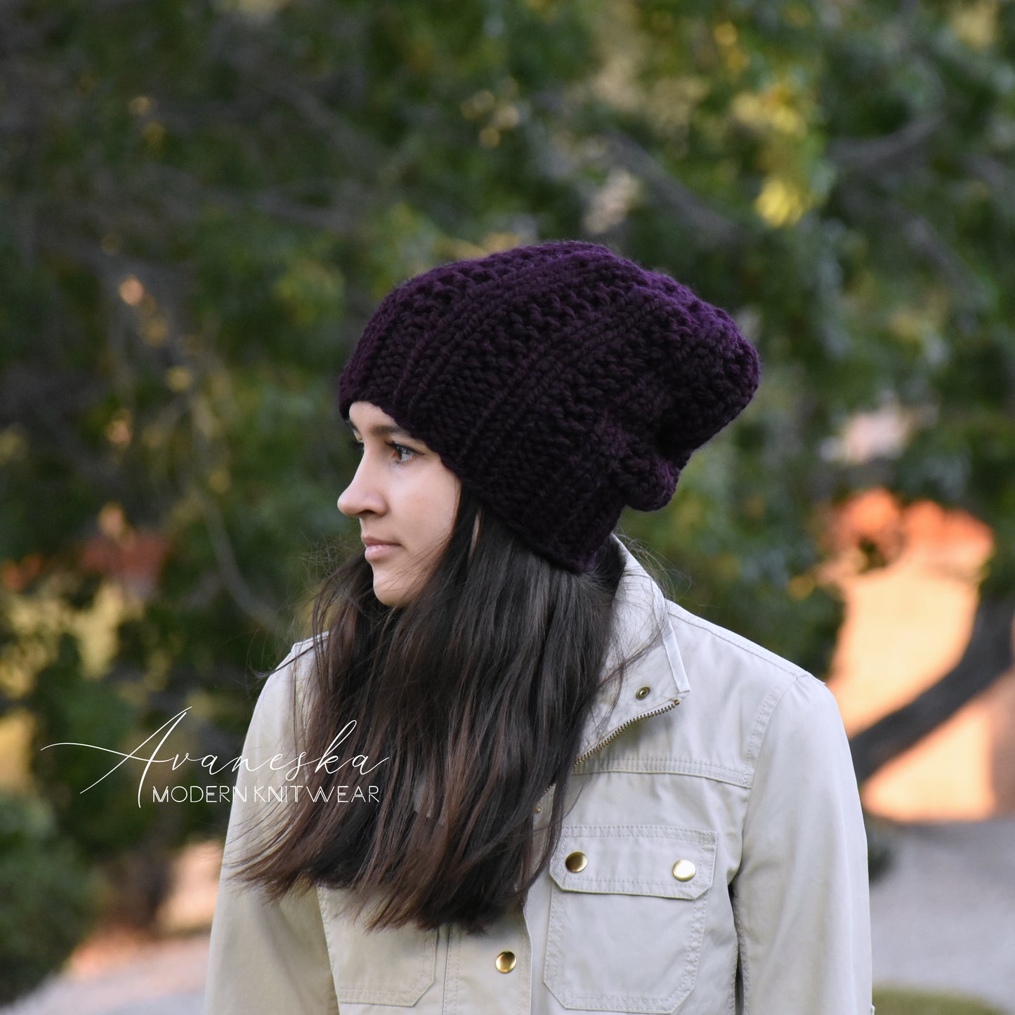 Woman's Knit Wool Winter Chunky Slouchy Hat