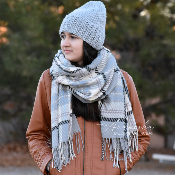 Gray Plaid Scarf