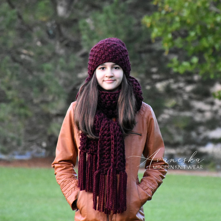Knitted Chunky Woolen Classic Long Fringed Scarf | THE ASPEN