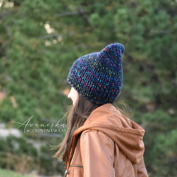 Knitted Chunky Woolen Winter Slouchy Hat Beanie Toque | THE RHEA