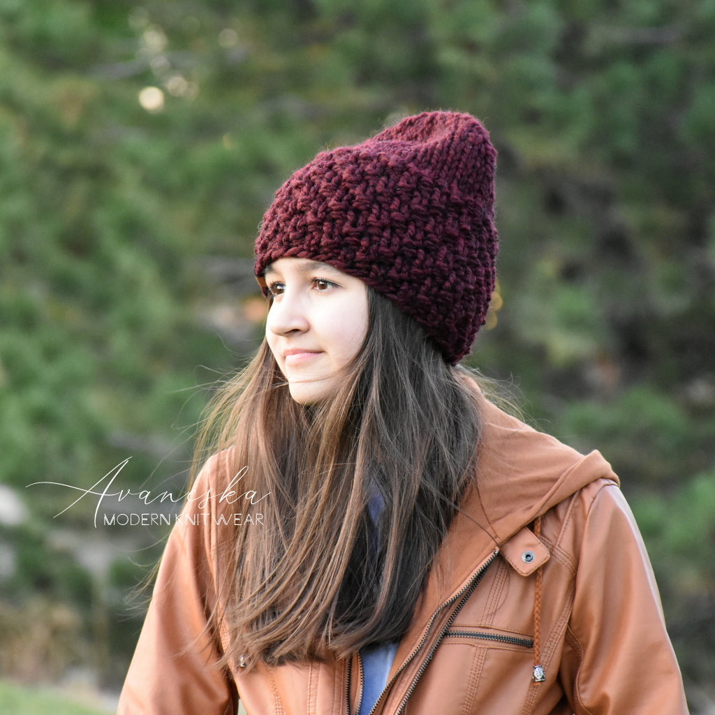 Knitted Chunky Woolen Winter Slouchy Hat Beanie | THE MILA
