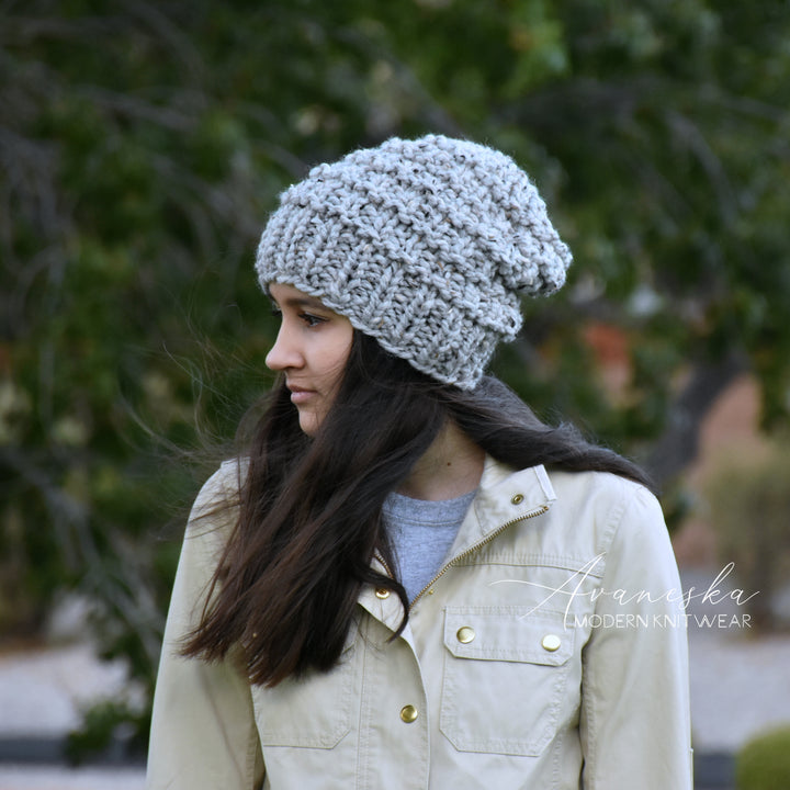 Knitted Chunky Woolen Winter Slouchy Hat Beanie Toque | THE TRIXIE