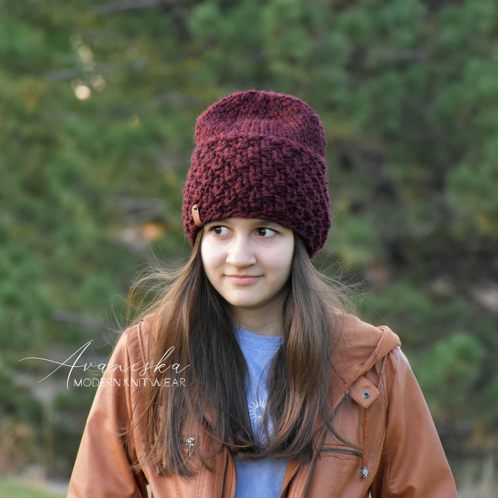 Knitted Chunky Woolen Winter Slouchy Hat Beanie | THE MILA