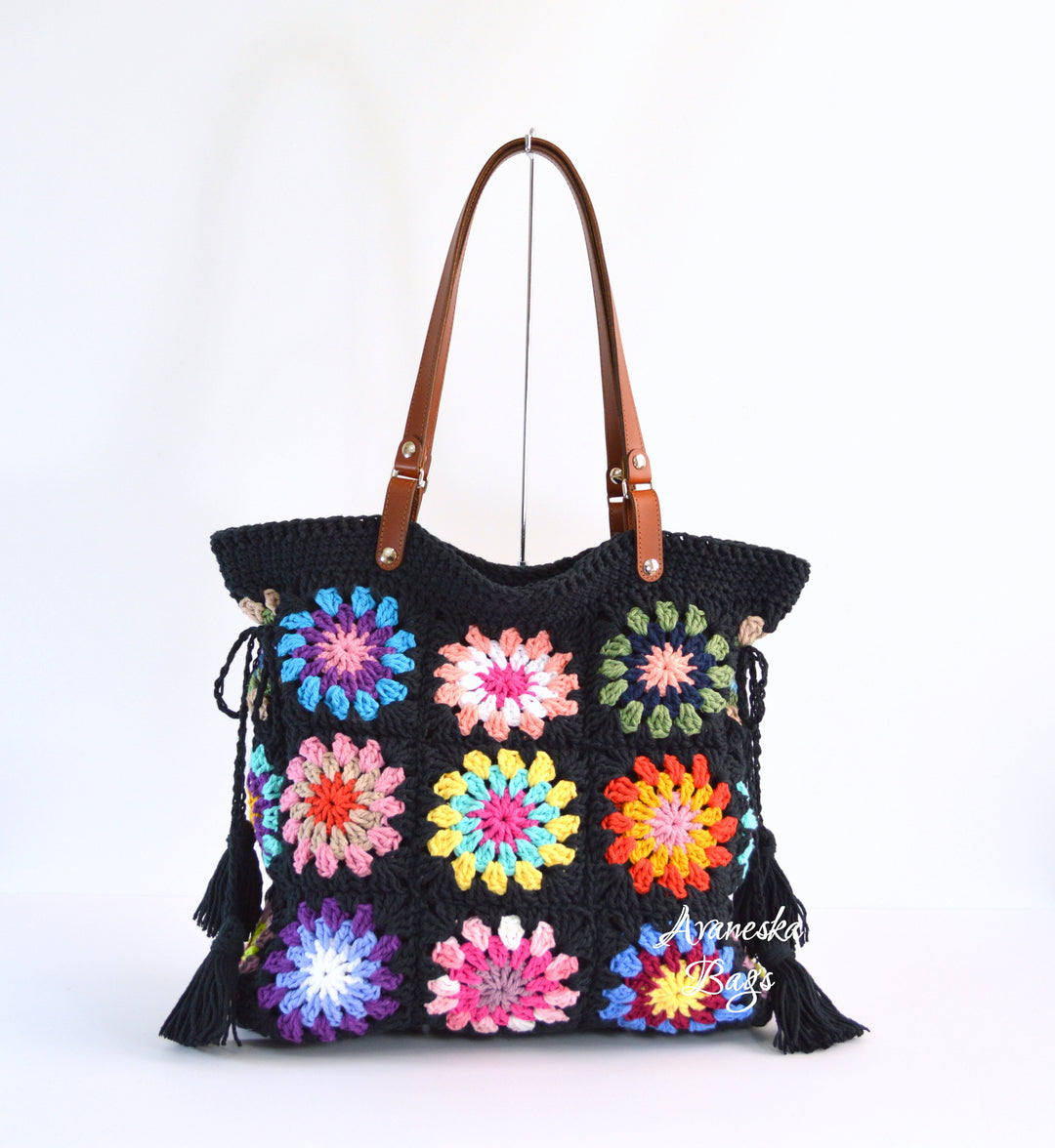Crochet Granny Squares Tote Bag | DOLORES