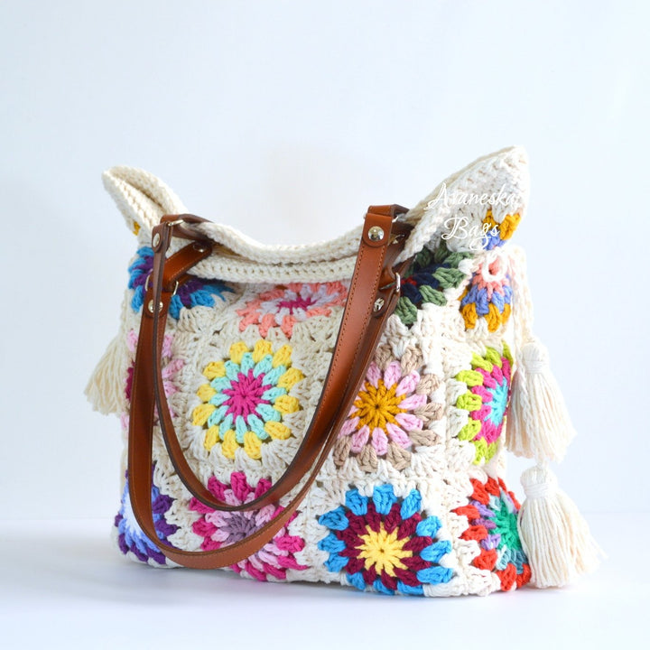 Crochet Granny Squares Tote Bag | DOLORES