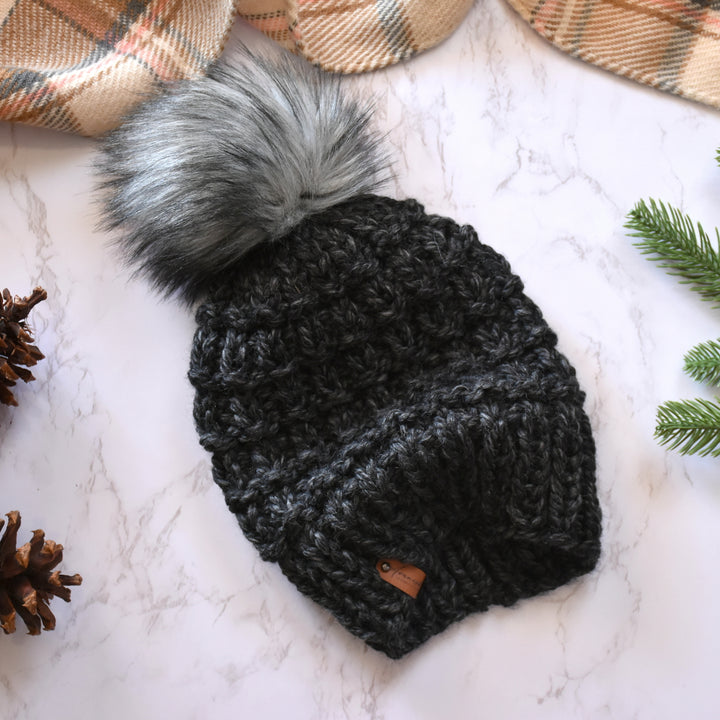 Knit Chunky Fur Pom Pom Woolen Winter Slouchy Hat | THE GLORIA