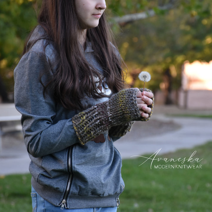 Knit Chunky Woolen Fingerless Arm Warmers Gloves