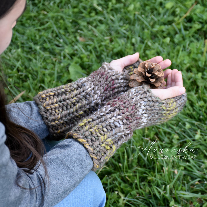 Knit Chunky Fingerless Arm Warmers Gloves | THE BRUGES