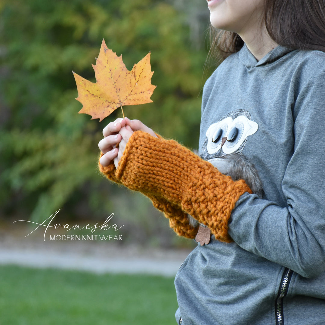 Knit Chunky Fingerless Arm Warmers Gloves | THE HALDENS
