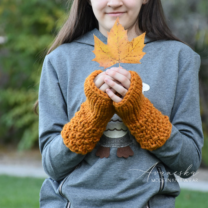 Knit Chunky Fingerless Arm Warmers Gloves | THE HALDENS