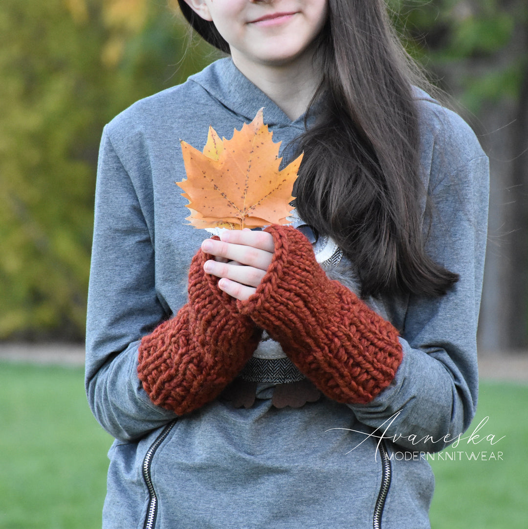 Knit Chunky Woolen Fingerless Arm Warmers Gloves